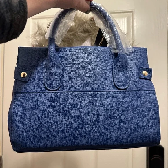 Bebe Galaxy Blue Evie Satchel with Gold Details - Picture 3 of 7